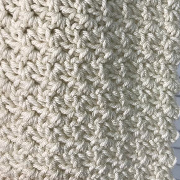 NWT Handmade Crocheted Beige Multicolor Textured Beanie & Scarf 66” - Picture 3 of 3